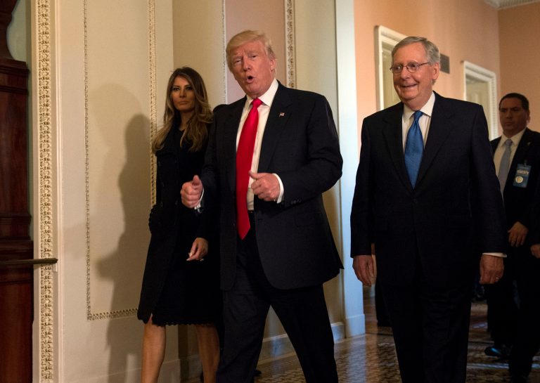 Now even the most reluctant Republicans, including Senate Majority Leader Mitch McConnell, have eagerly boarded the Trump's victory train. (AP Photo/Molly Riley)