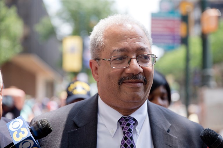 Former Rep. Chaka Fattah, D-Pa., will serve 10 years in prison for federal bribery convictions stemming from trying to repay an illegal $1 million loan. (AP Photo/Matt Rourke)