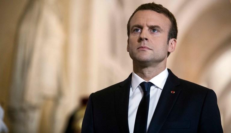 French investigators said the man planned to attack Macron on Bastille Day, July 14, during a parade taking place on the Champs-Elysees in Paris, according to CNN. (Etienne Laurent/Pool Photo via AP)