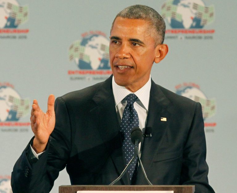 Obama criticized 2016 GOP presidential candidate Mike Huckabee for invoking the Holocaust while criticizing the Iran deal. (AP Photo)