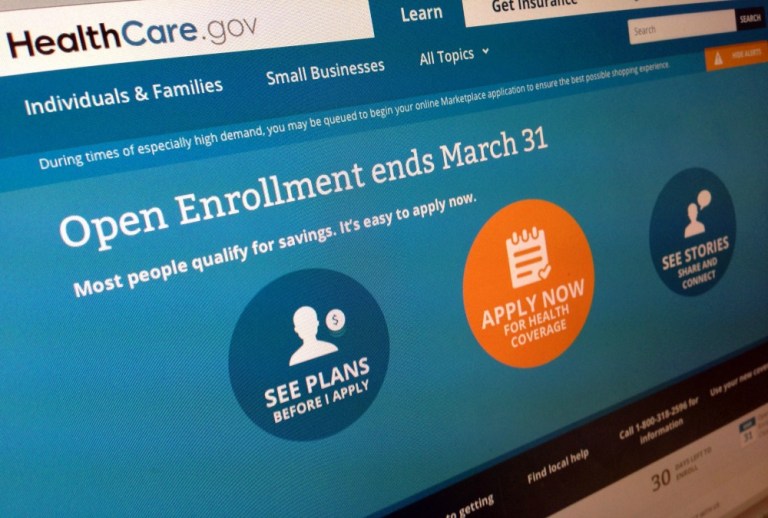 The survey released Wednesday showed that as of March, 15.5 million fewer adults between the ages of 18-64 were uninsured compared to September 2013, a nearly 44 percent reduction. (AP Photo)