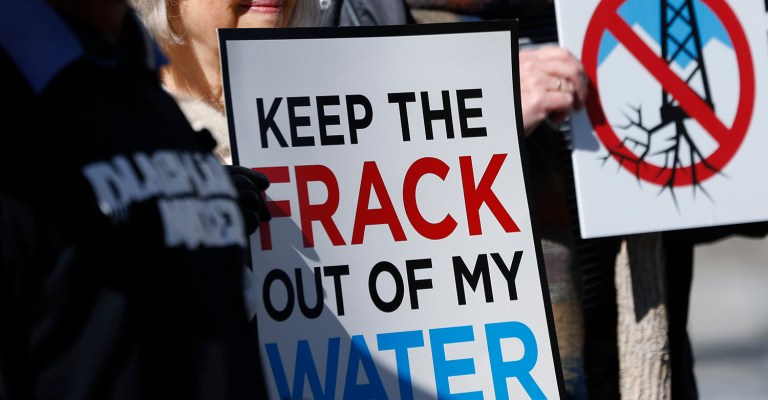 The protest was organized in response to the election results and to Trump's pledge to roll back environmental regulations. (AP Photo/David Zalubowski)