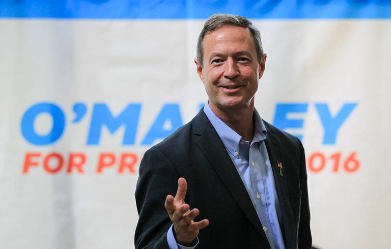 Democratic presidential hopeful former Maryland Gov. Martin O'Malley speaks to local residents at a house party in New Castle, N.H., Saturday, June 13, 2015. (AP Photo/Cheryl Senter)