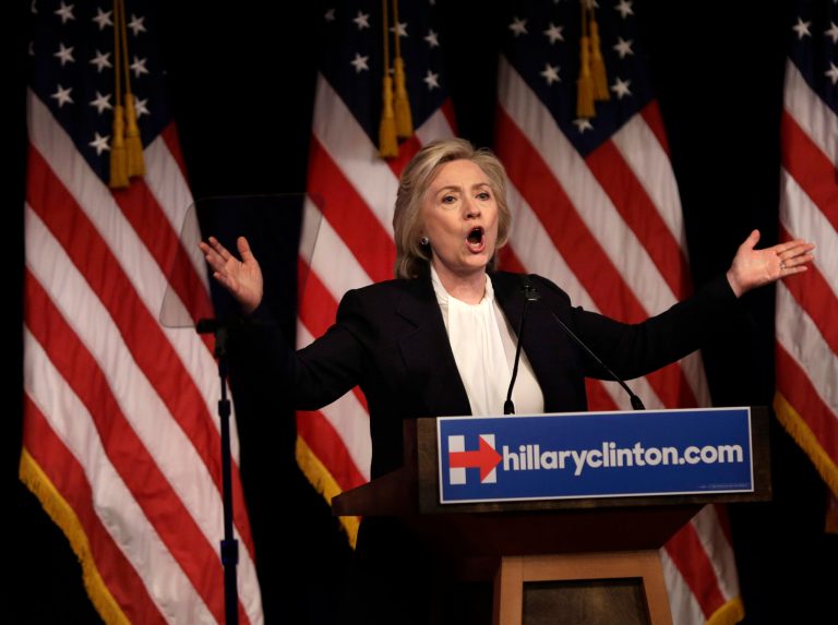 Democratic presidential candidate Hillary Clinton speaks at a campaign event in New York, Monday, July 13, 2015. (AP Photo/Seth Wenig)