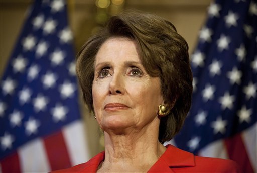 House Minority Leader of Nancy Pelosi of Calif. pauses during a news conference with Italian Foreign Minister Giulio Terzi, Wednesday, Dec. 12, 2012, on Capitol Hill in Washington.  (AP Photo/ Evan Vucci)