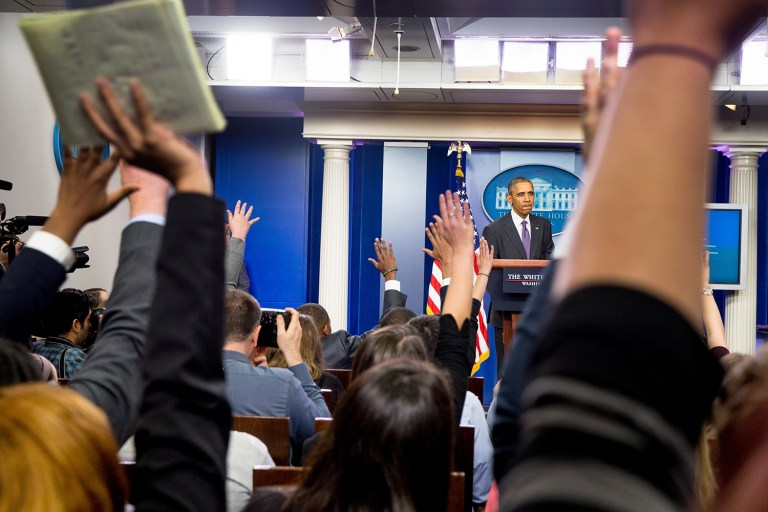 When reporting and explaining the misdeeds of President Trump, we now have a lot more competition from the rest of the media than we did when we were reporting on the misdeeds of President Obama. (AP Photo/Andrew Harnik)
