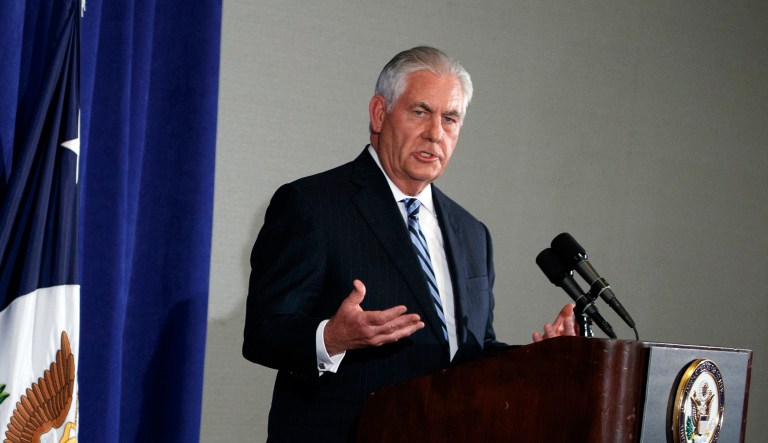 Secretary of State Rex Tillerson, who served as national president of the Boy Scouts from 2010 to 2012, was upset about President Trump's politicized comments to the group of children. (AP Photo/Evan Vucci)