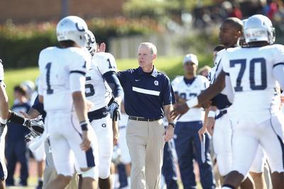Photo Courtesy of Georgetown Athletics
Kevin Kelly, who was the defensive coordinator during Marshall's national championship in 1996, has led Georgetown to a 7-2 record after the Hoyas went 0-11 in 2009.