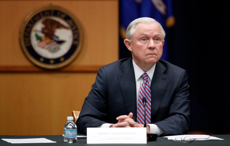 Cummings and Conyers asked Deputy Attorney General Rod Rosenstein to determine whether Sessions violated federal law, and the letter hinted that Sessions could possibly be removed because of his involvement. (AP Photo/Alex Brandon)