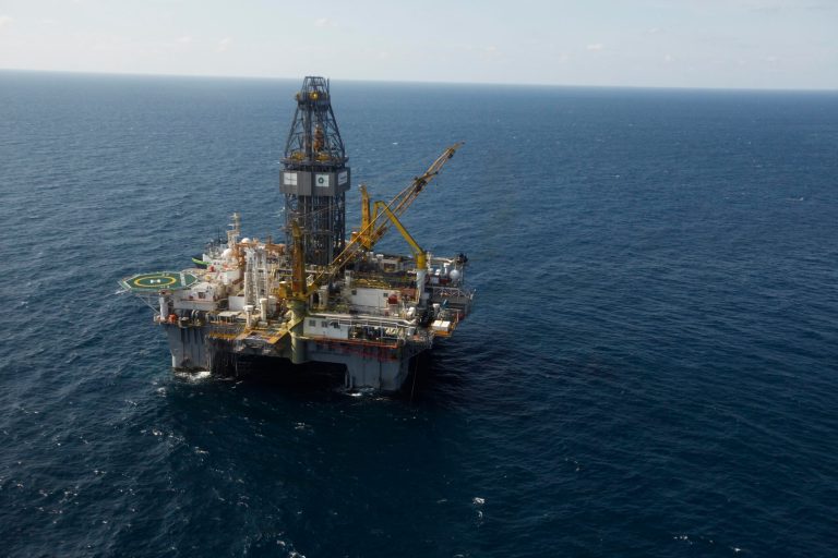 The Development Driller III, which drilled the relief well and pumped the cement to seal the Macondo well, the source of the Deepwater Horizon rig explosion and oil spill, is seen in the Gulf Of Mexico, off the coast of Louisiana, in September 2010.