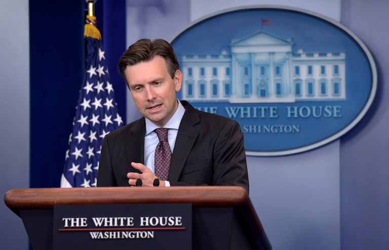White House spokesman Josh Earnest slammed senators for voting to override President Obama's veto on the 9/11 bill Wednesday. (AP Photo/Susan Walsh)