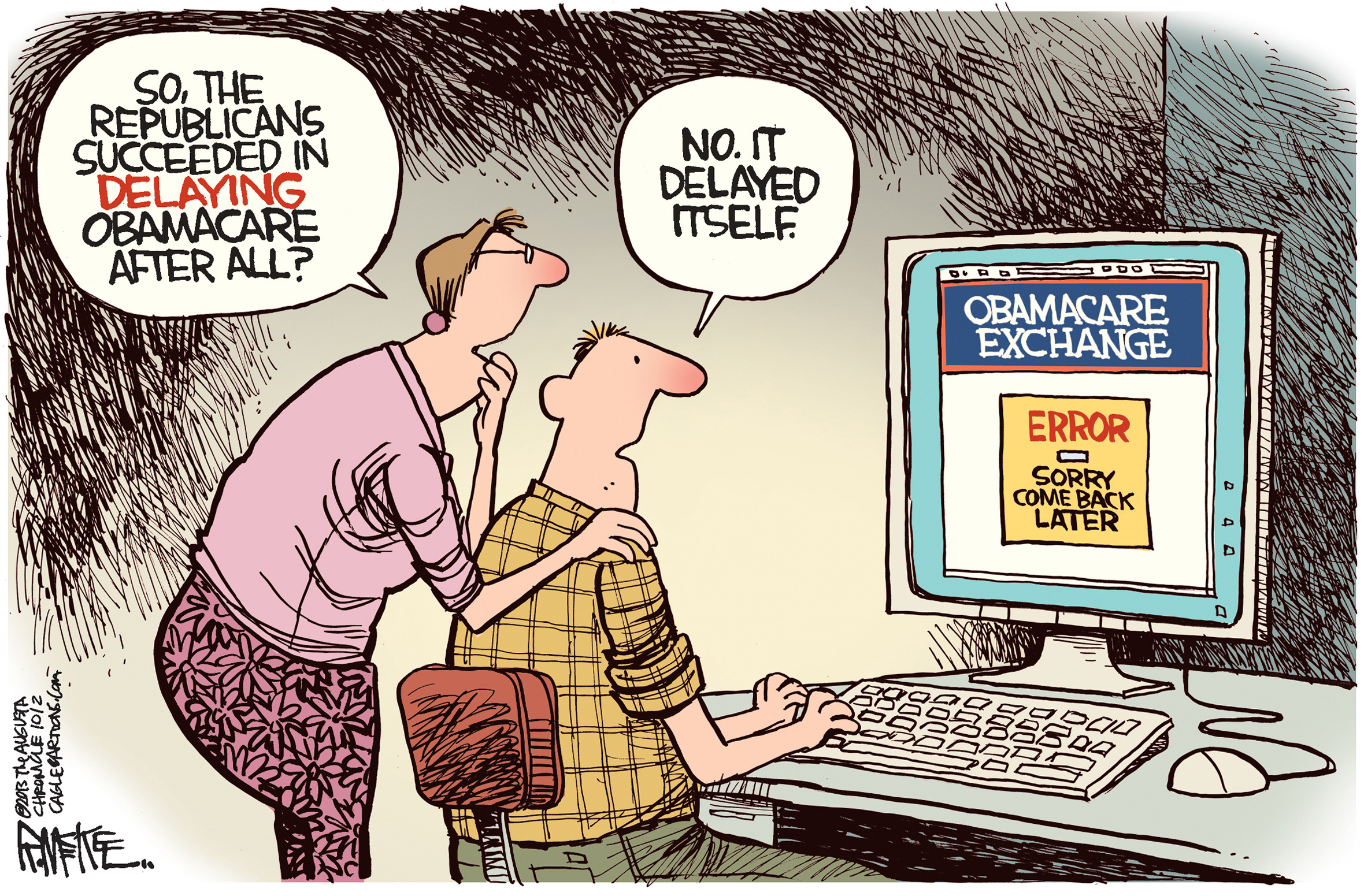 Editorial cartoon: Self-delaying