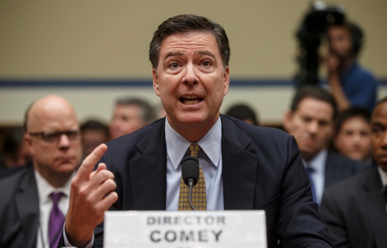 FBI Director James Comey confirms that federal officials are investigating to see if President Trump's campaign coordinated with Russian cyberattacks against the Democratic party during the 2016 election. (AP Photo/J. Scott Applewhite, file)