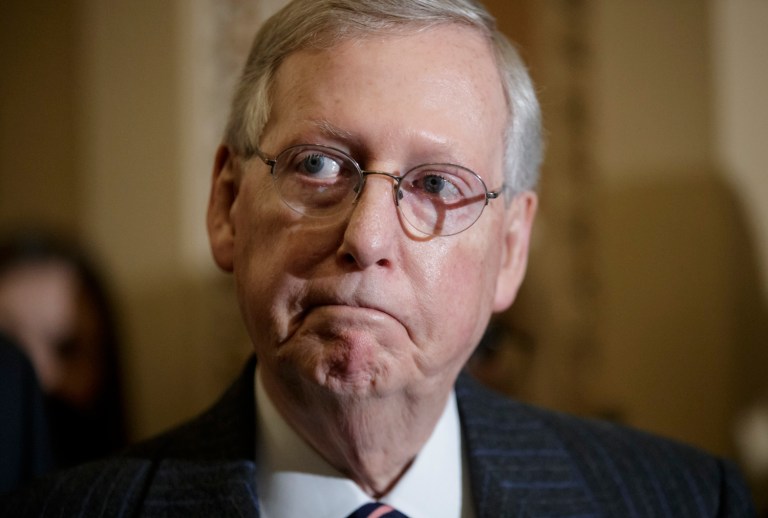 McConnell is urging President Trump to sync his messaging and tweets with the Republican agenda in Congress. (AP Photo/J. Scott Applewhite)