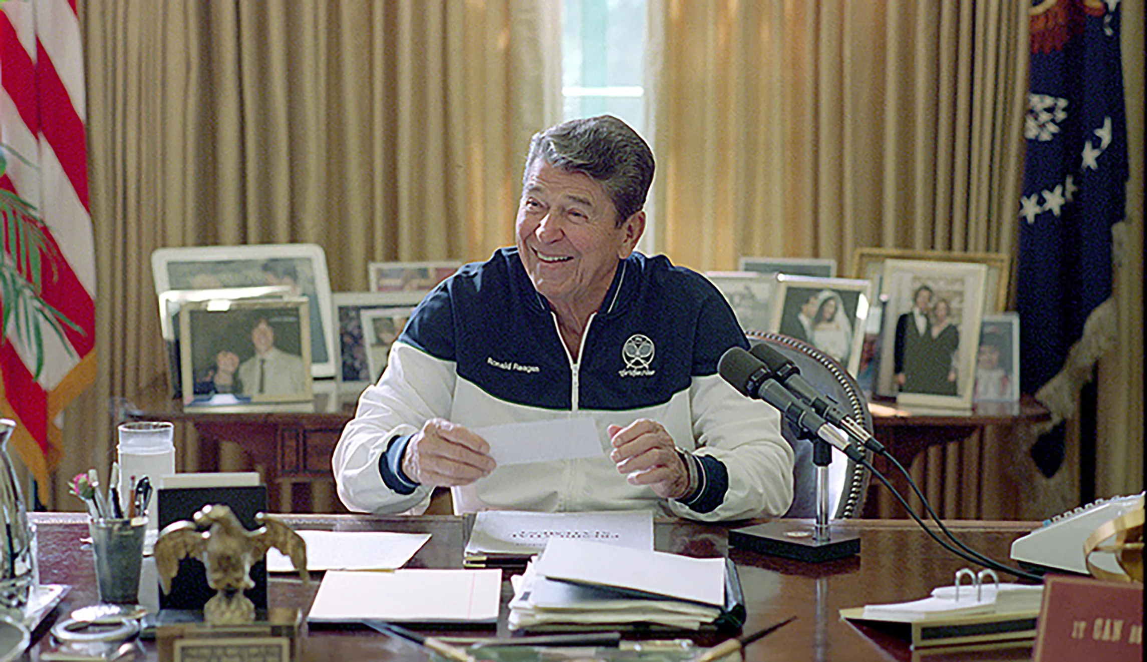 "Ronald Reagan never took his jacket off in the Oval Office in eight years."