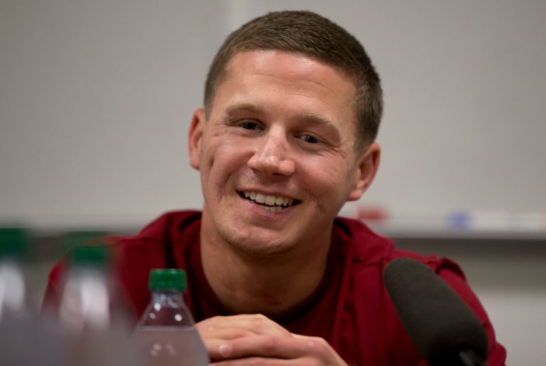 This photo taken May 13, 2014 shows Medically retired Marine Lance Cpl. Kyle Carpenter speaking to media at the Pentagon. On June 19, 2014, President Barack Obama will award Carpenter the Medal of Honor for his courageous actions while serving as an Automatic Rifleman with Company F, 2d Battalion, 9th Marines, Regimental Combat Team 1, 1st Marine Division (Forward), I Marine Expeditionary Force (Forward), in Helmand Province, Afghanistan. (AP Photo/Carolyn Kaster)