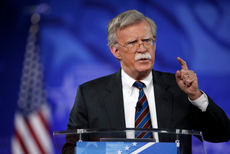 Bolton offered the advice indirectly, during a speech at CPAC. (AP Photo/Alex Brandon)