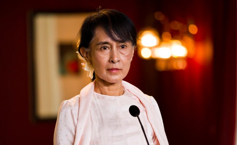   Myanmar opposition leader Aung San Suu Kyi at a press conference in Oslo, Friday, June 15, 2012. Suu Kyi formally accepts the Nobel Peace Prize on Saturday June 16, 2012, in the Norwegian capital. (AP Photo / Vegard Groett / NTB scanpix) NORWAY OUT  