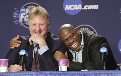 Amy Sancetta/APThe relationship of Magic Johnson and Larry Bird has been made into a Broadway play.