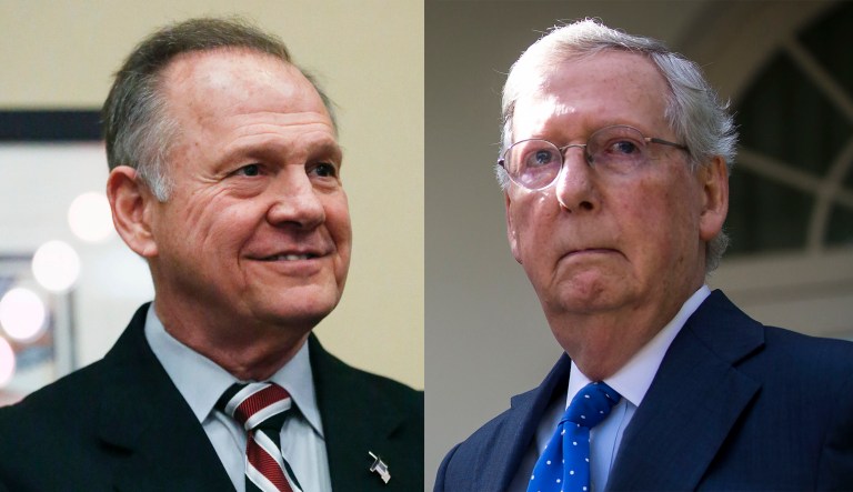 Moore is at odds with McConnell after the majority leader called for him to step aside. (AP)