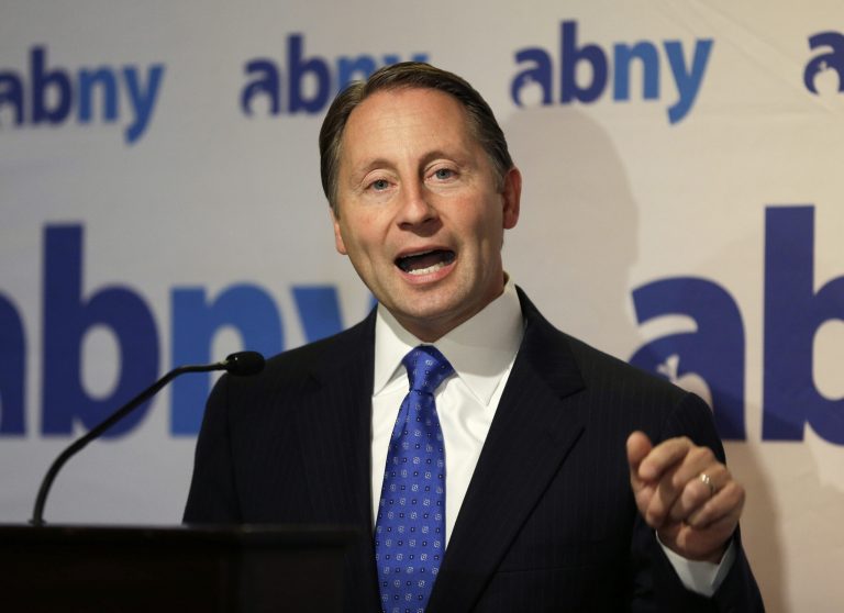 New York republican gubernatorial candidate Rob Astorino speaks at a meeting in New York, Wednesday, Oct. 1, 2014.  Astorino will face Gov. Andrew Cuomo in the general election in November.  (AP Photo/Seth Wenig)