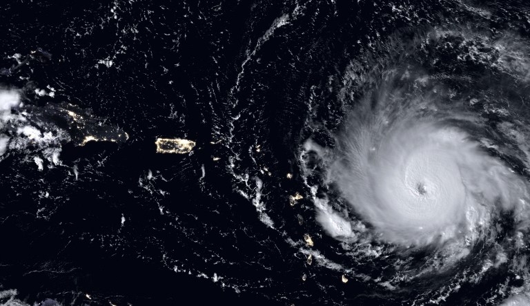 The Environmental Protection Agency is warning Hurricane Irma could result in downed power lines, complicating the ability to pump water through drinking and wastewater systems, especially in Puerto Rico. (NASA via AP)