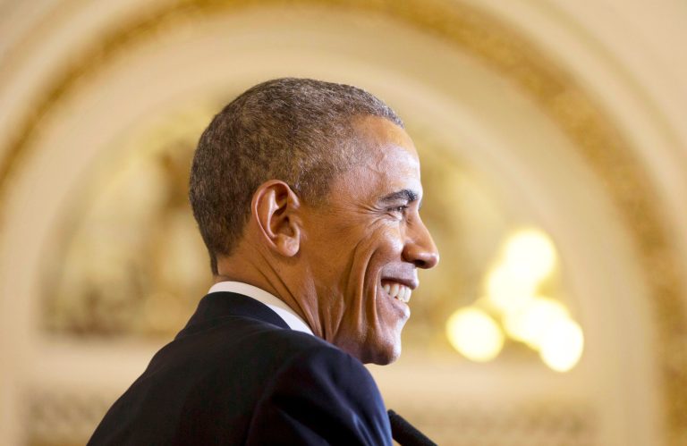 Dislike of Trump, Clinton help boost Obama to poll high