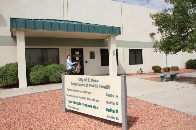 April Hernandez takes her son Rogelio Tovar for tuberculosis testing at the El Paso Department of Public Health in El Paso, Texas, Tuesday, Sept. 23,  2014. Hernandez's baby and about 750 other infants were exposed to a healthcare worker infected with tuberculosis over the past year prompting health authorities to screen all those children for the disease. (AP Photo/Juan Carlos Llorca)