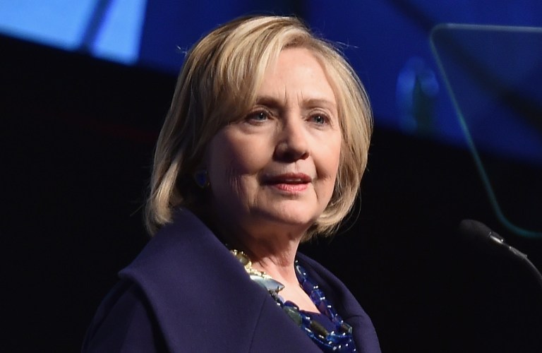 Hillary Rodham Clinton speaks onstage at the RFK Ripple Of Hope Gala at Hilton Hotel Midtown on December 16, 2014 in New York City. (Photo by Mike Coppola/Getty images)