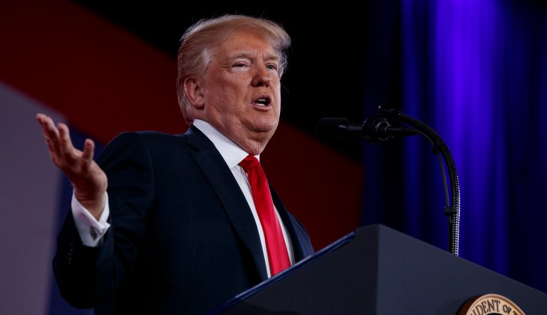 After saying that he would like to devote federal money to arming teachers, President Trump said he would leave it up for the states to decide. (AP Photo/Evan Vucci)