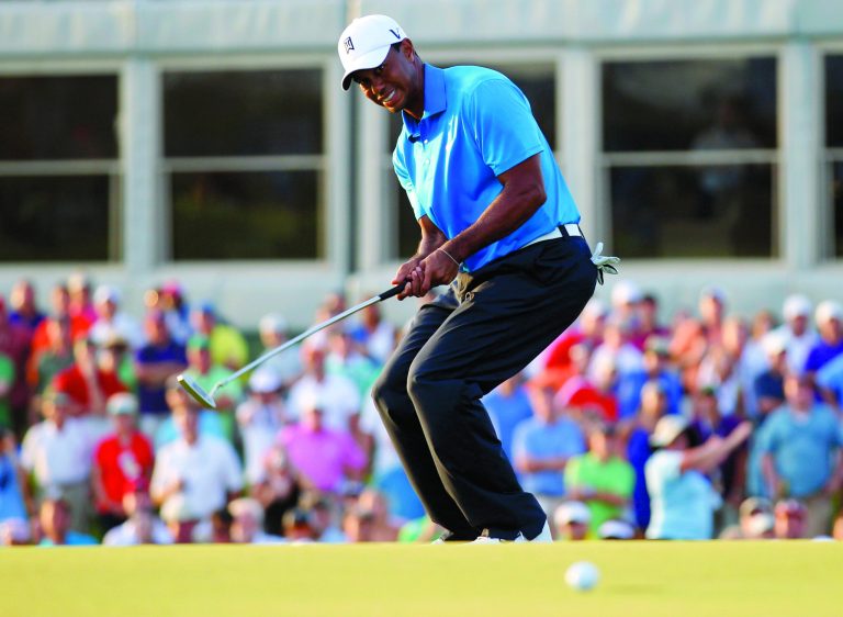 Woods shares the lead after two rounds at the PGA Championship