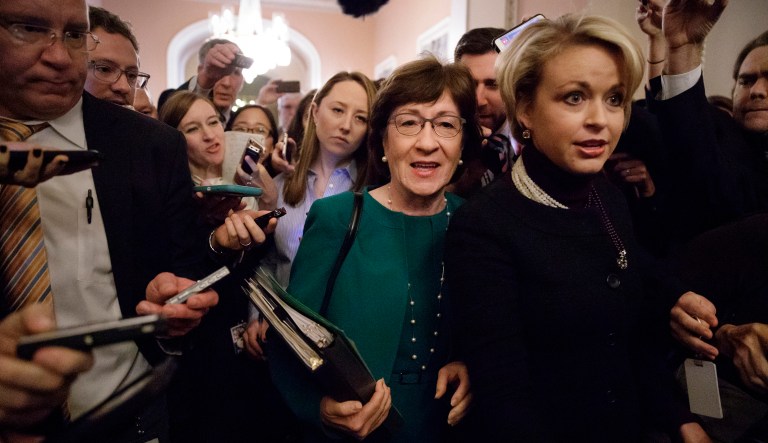 The centrist Republican senator from Maine said that several of her amendments had been included in the bill. (AP Photo/J. Scott Applewhite)