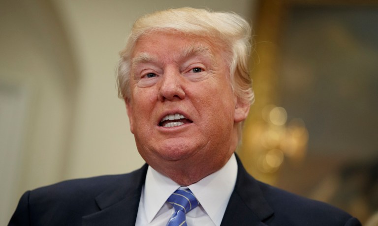 Trump has said he wants to repeal the Johnson Amendment to give religious organizations more free speech rights. (AP Photo/Evan Vucci)