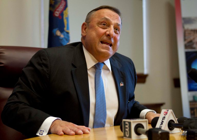 Gov. Paul LePage speaks to reporters at the State House in Augusta, Maine, on June 26. (AP Photo/Robert F. Bukaty, File)