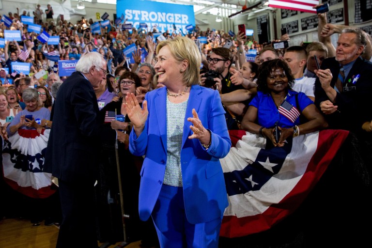 Donald Trump gained in one state, but still trails Hillary Clinton in two key states. (AP Photo/Andrew Harnik)