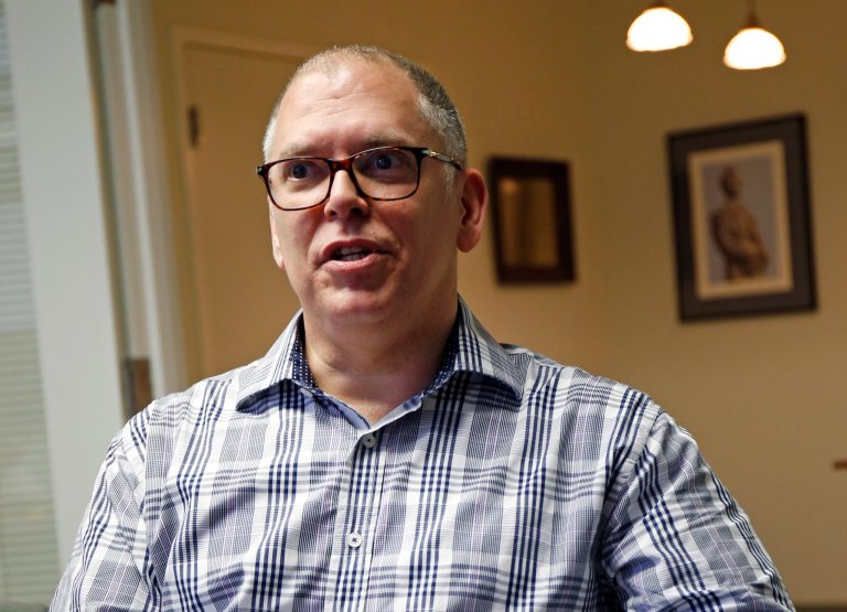 James Obergefell, the plaintiff behind the Supreme Court case that legalized gay marriage this summer, endorsed Democratic front-runner Hillary Clinton on Monday.Â (AP Photo/Gary Landers)