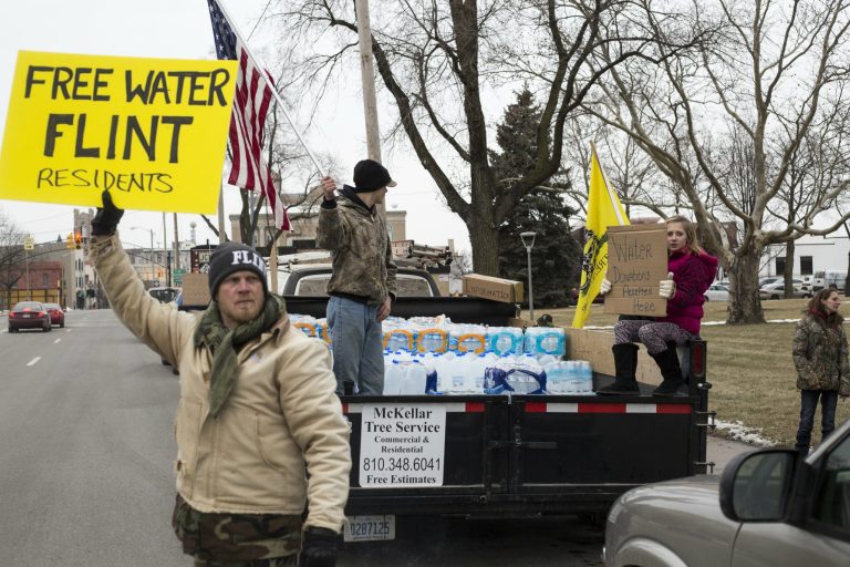 State officials have said Flint residents should not drink the water in the town due to the amount of lead that has leeched off pipes and into the water system. (Conor Ralph/The Flint Journal - MLive.com via AP)