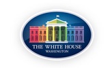White House image painted in gay rainbow flag colors