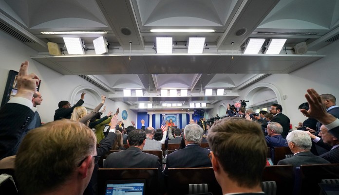 The White House correspondents expressed gratitude to everything from the First Amendment to their unborn children. (AP Photo/Pablo Martinez Monsivais)