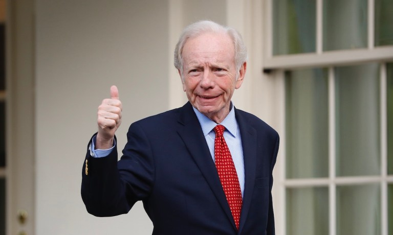 Former Senator Joe Lieberman was among a handful of candidates who met with Trump on Wednesday at the White House. (AP)