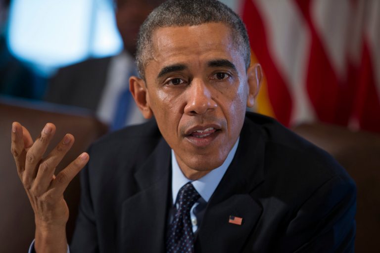 President Barack Obama speaks to the media before a meeting with his cabinet members in the White House Cabinet Room in Washington, Friday, Nov. 7, 2014. (AP Photo/Evan Vucci)