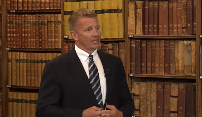 Founder of the private security firm Blackwater Erik Prince is reportedly considering making a bid for the Senate as a Republican in Wyoming. (Image courtesy screenshot)
