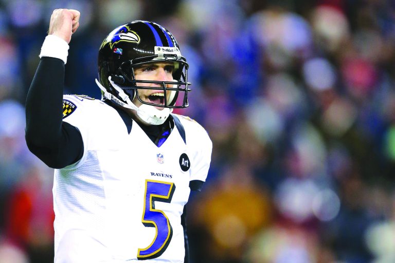 Al Bello/Getty Images
Quarterback Joe Flacco completed 21 of 36 passes for 240 yards and three touchdowns as the Ravens upset the Patriots in the AFC championship game Sunday night.