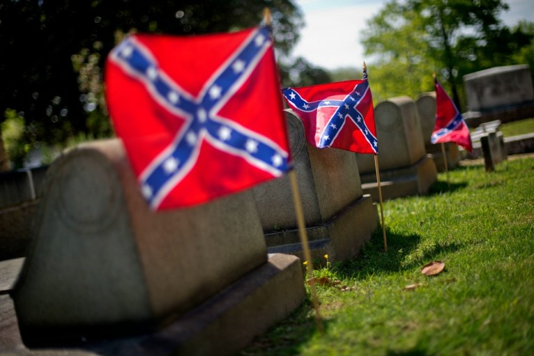 Families could still place a small Confederate flag on individual graves on Memorial Day and Confederate Memorial Day. (AP Photo)