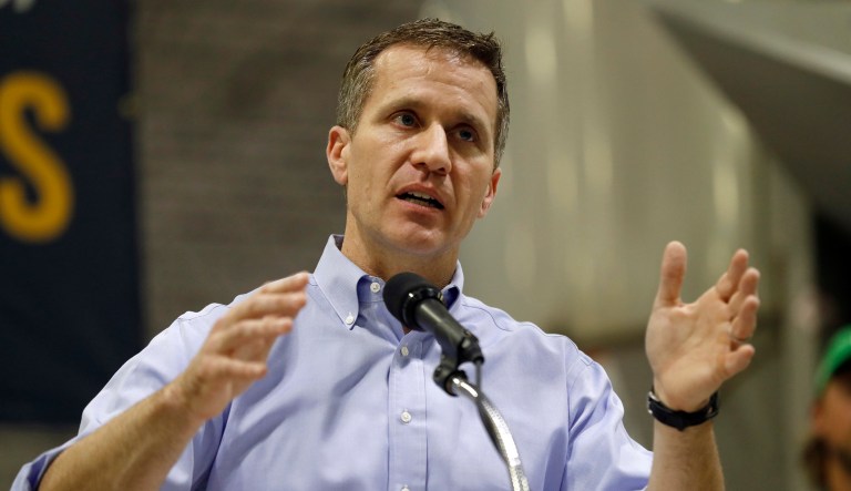 Missouri Gov. Eric Greitens admitted to having an extramarital affair following allegations made by his mistress' ex-husband that the Republican governor took nude photos of her to use as blackmail to keep their affair a secret. (AP Photo/Jeff Roberson, File)