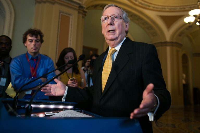 Senate Majority Leader Mitch McConnell told reporters that he has learned a lesson from past attempts by the GOP to try to use spending legislation as leverage to win concessions on other issues. (Graeme Jennings/Washington Examiner)