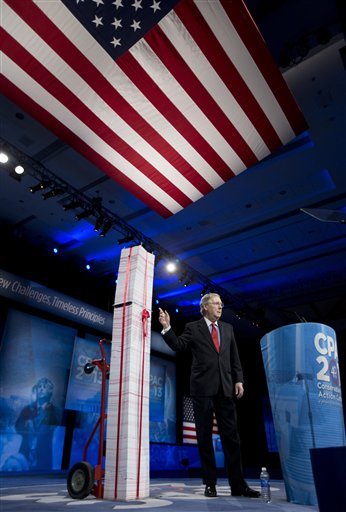 McConnell brings his huge Obamacare paper tower to CPAC