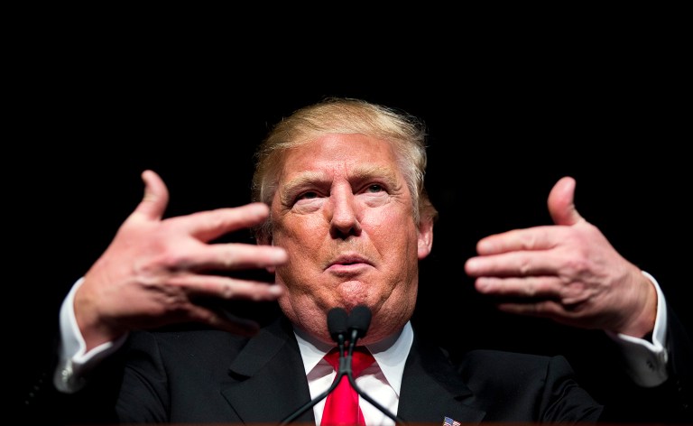 Republican presidential candidate Donald Trump winning the White House was ranked as the sixth biggest risk faced by the world. (AP Photo/David Goldman)