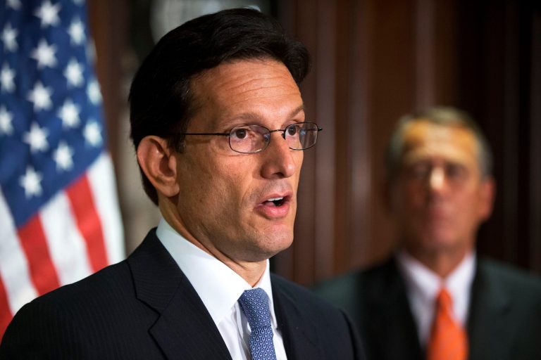 House Majority Leader Eric Cantor announced Tuesday that the House would vote this week on a stopgap government spending bill, along with a provision that would force the Senate to consider whether the presidentâs signature health care law should be funded. (AP/Jacquelyn Martin)