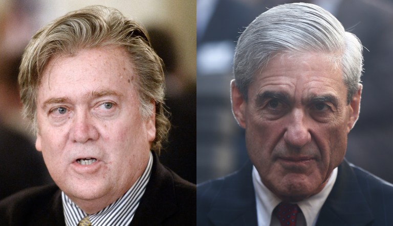 Steve Bannon also met behind closed doors with the House Intelligence Committee on Thursday, but lawmakers said his refusal to answer most of their questions may lead them to hold him in contempt. (AP)